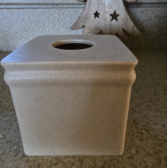 Elegant Beige Square Resin Tissue Box Cover - Picture 5 of 5